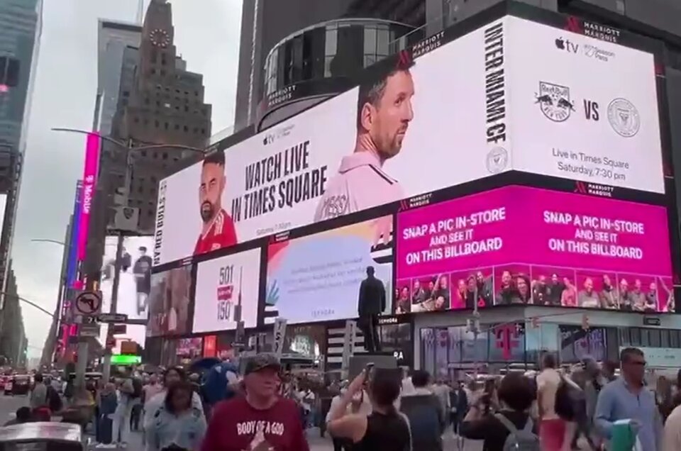 El debut de Lionel Messi en la MLS se transmitirá en vivo y gratis por la pantalla del Times Square