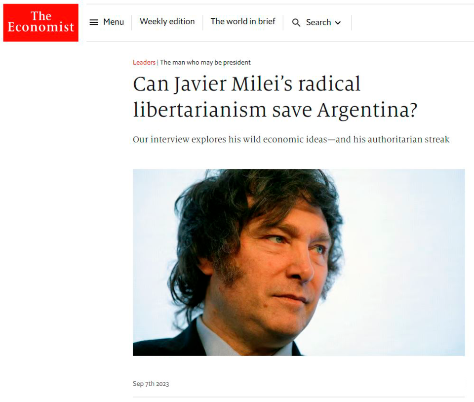 Qué dijo The Economist sobre Javier Milei? | Página|12