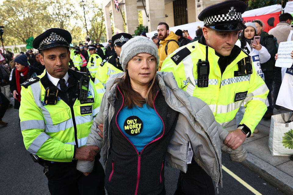 Greta Thunberg fue detenida en Londres