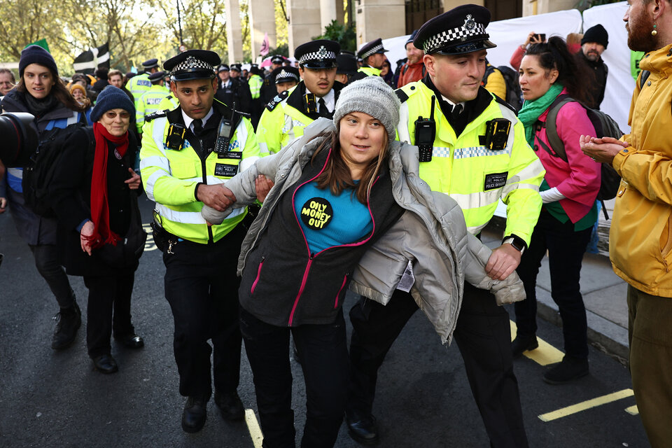 Detuvieron a Greta Thunberg en Londres