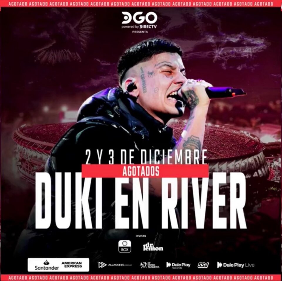 Duki Realiza El Primero De Sus Dos Shows En River A Estadio Lleno: A ...