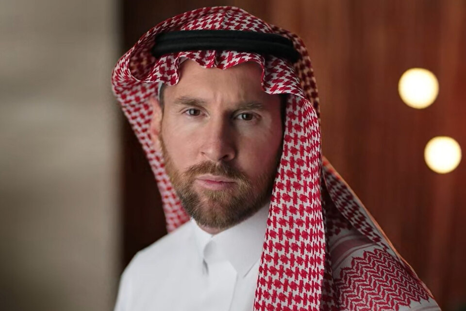 Messi con nuevo look: sorprendió como modelo para una marca de Arabia Saudita