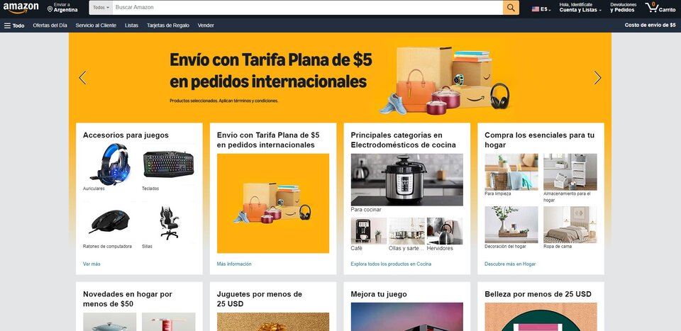 Amazon ofrece envio a Argentina por 5 dolares que productos conviene comprar Todos los detalles y las recomendaciones Pagina 12