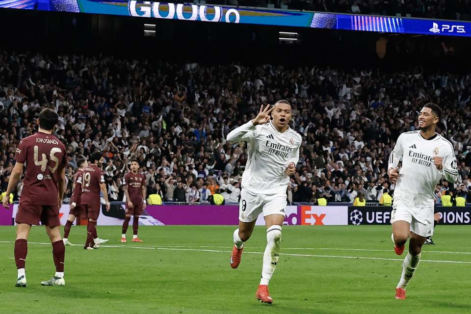 Champions League: pasó el Madrid con una noche mágica y tres goles de Mbappé