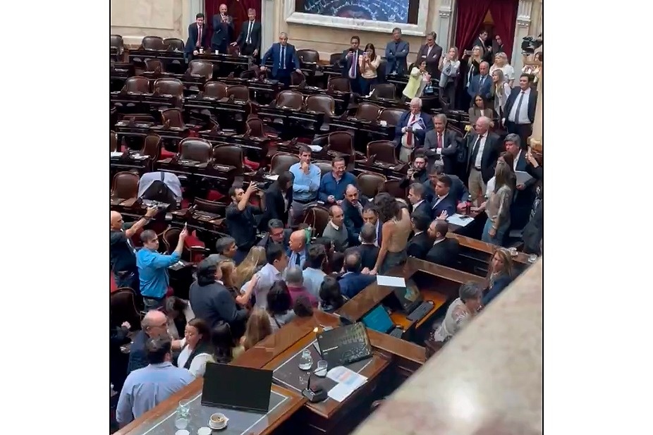 Escándalo en Diputados: Zago y Almirón, a las piñas