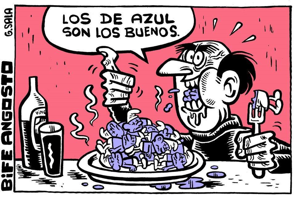 Los de azul son los buenos