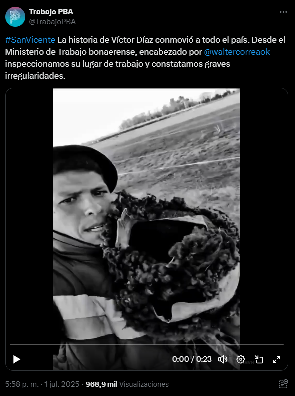 La provincia de Buenos Aires detectó graves irregularidades en el campo donde trabajaba Víctor Díaz