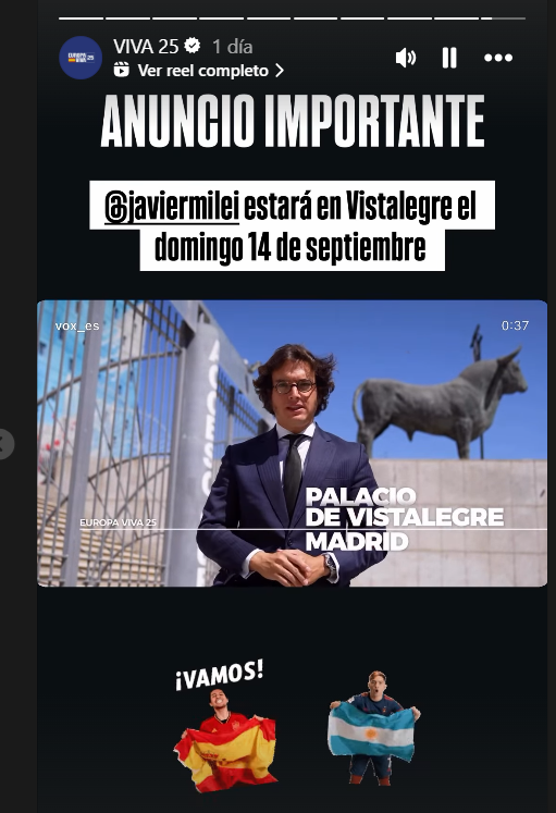 Milei no va a España y se pierde el festival ultraderechista de VOX - Image 2