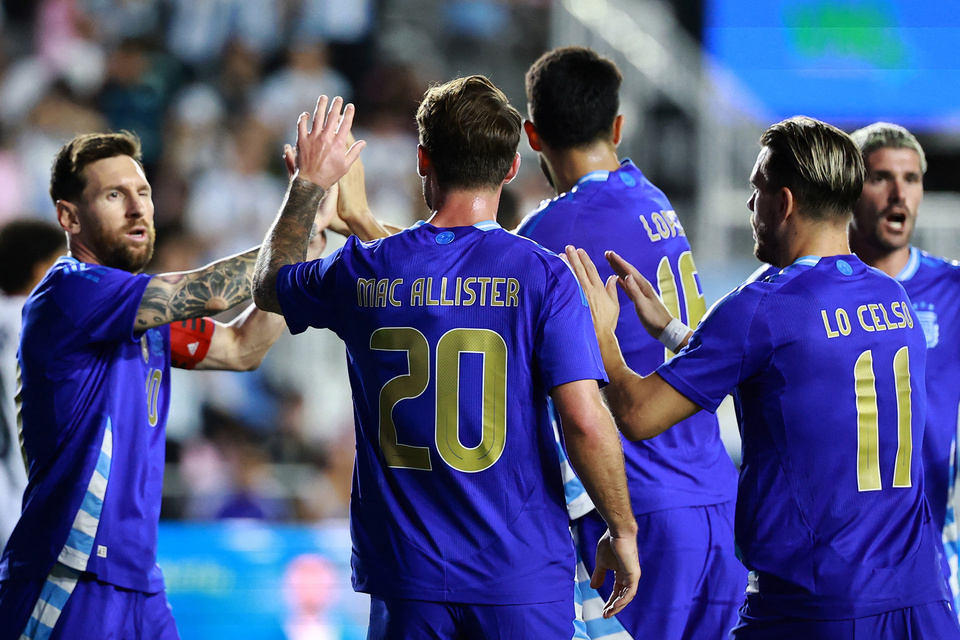 Argentina goleó a Puerto Rico en su último amistoso en Miami